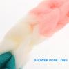 Balacoo 3pcs Exfoliating Back Scrubber Bath Sponge Stretchy Mesh Pouf for Shower Assorted Colors for Deep Cleansing and Exfoliation Ideal Women view 4