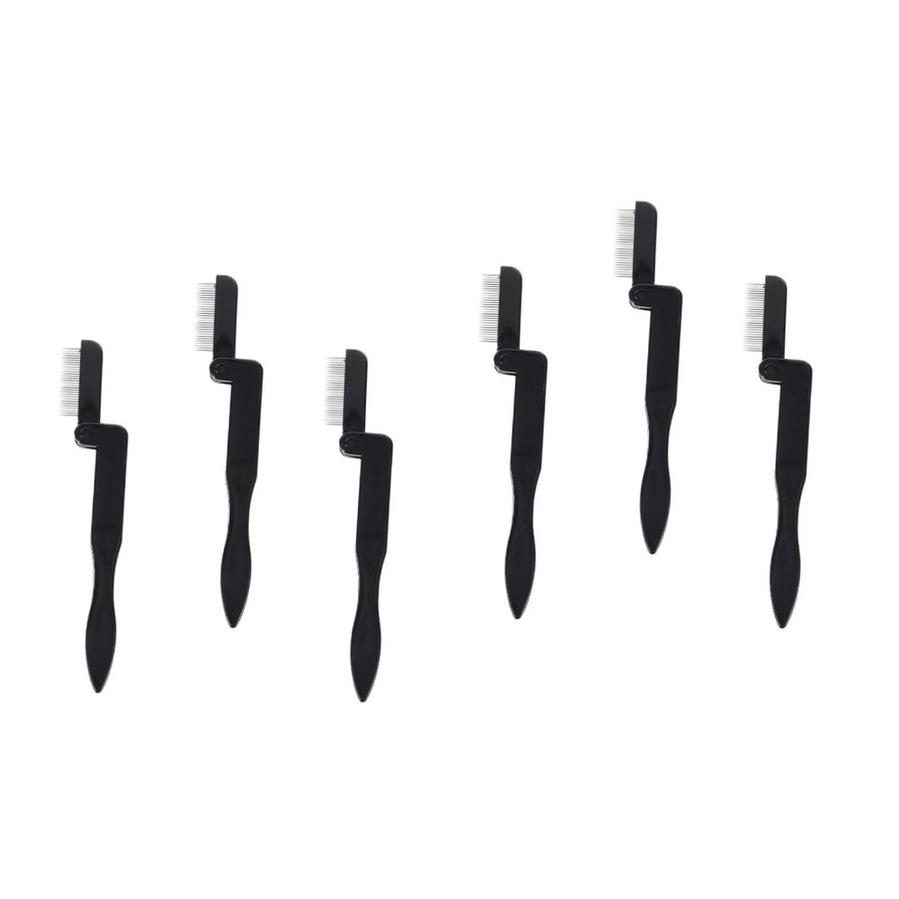 balacoo 6pcs Lash Comb Separator Definer Eyelash Brow Makeup Tool Folding Brush Comfortable to Hold Handle Cleanable Soap Water