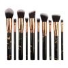 10-Piece Makeup Brush Set with Brush Barrel Marble Texture Handle Makeup Brush Portable Beauty Brush Set Tool Makeup Brush Set (Color : A, Size : O) view 2