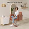 OmySalon Brown Hair Chair with Wide Seat Aluminium Alloy Footrest, Hydraulic Barber Chair Heavy Duty, Salon Styling Chair for Hair Stylist, Braiding Cosmetology Beauty Spa Hairdressing view 2
