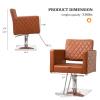 OmySalon Brown Hair Chair with Wide Seat Aluminium Alloy Footrest, Hydraulic Barber Chair Heavy Duty, Salon Styling Chair for Hair Stylist, Braiding Cosmetology Beauty Spa Hairdressing view 3