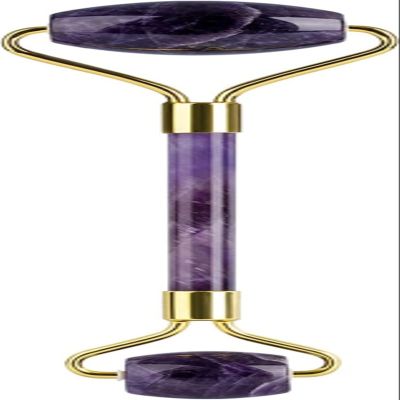 AMAZWI Amethyst Rough Stone Amethyst Gouache Scraper Gua Sha Massage Tool Jade Roller Face Massager Lifting Anti-Wrinkle Beauty Skin Care Gouache Stone Set (Color : Type 4)