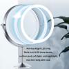 8" Rechargeable Tabletop Lighted Makeup Vanity Mirror with 3 Light Colors, Dimmable Double-Sided Magnification LED Cosmetic Mirror, 360 Rotation Adjustable Standing Shaving Mirror,Nickel,10X view 4