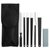 6PCS Pedicure Knife Set, Professional Stainless Steel Callus Remover with Storage Bag, Ingrown Toenail Knife Tools Foot Scraper Knife for Dry, Hard, and Cracked Skin Care - Black view 1