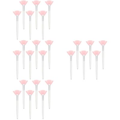 Balacoo 4sets Long Handle Fan Makeup Brush for Facial Foundation and Powder Application Sturdy and Sturdy 6pcs*4