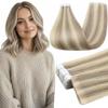 Full Shine Injection Tape in Hair Extensions Human Hair Highlighted Blonde 14Inch Color 18 Ash Blonde and 613 Blonde Machine Virgin Tape in Extensions Seamless Skin Weft Injection Tape 20Grams 10Pcs view 1