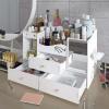 Makeup Organizer with Mirror,Multifunctional Cosmetic Storage Box with Drawers - for Vanity, Bathroom Counter, Dresser, Mother's Day Gift, Care Organizer Bag view 2