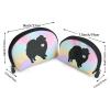 Ovbflc Ladies Fashion Cosmetic Bag 2 Pcs Set, Pomeranian Dog Silhouette Portable Cosmetic Bag Case Travel Bag Handbag Coin Purse view 2