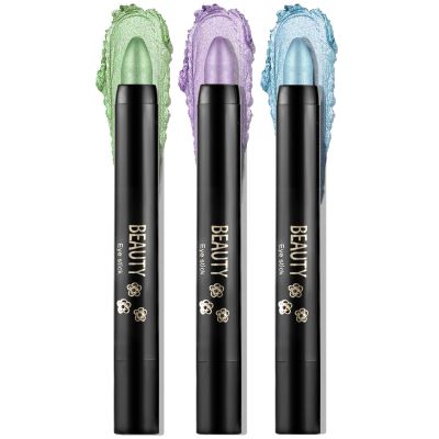 Boobeen 3PCS Cream Eyeshadow Pencil Crayon Waterproof Brightener Stick Shimmer Pen Create Glitter Eye Makeup, Easy to Use