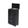 DYRABREST Rolling Lockable Makeup Train Case, Hairdressing Trolley Stylist Beauty Salon Cosmetic Luggage Travel Organizer Tool Box with Hair Dryer Holder view 1
