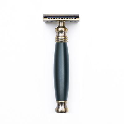 FREED Bronze Series Double Edge Safety Razor,Aluminum alloy material with 10 Japanese 6cr13 Stainless Steel Blade,it's the best gift for men, fathers, or birthday (Black)