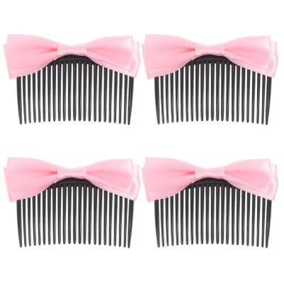balacoo 4pcs Decorative Hair Combs for Women Stylish Bow Hair Clips for and Flyaways for Daily Use and Any Occasion Tidy Appearance and Quick Styling