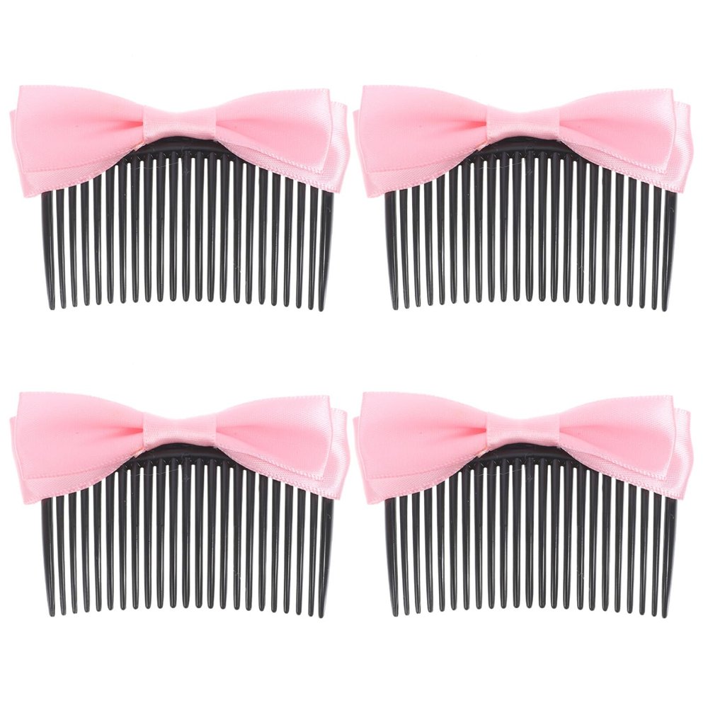 balacoo 4pcs Decorative Hair Combs for Women Stylish Bow Hair Clips for and Flyaways for Daily Use and Any Occasion Tidy Appearance and Quick Styling