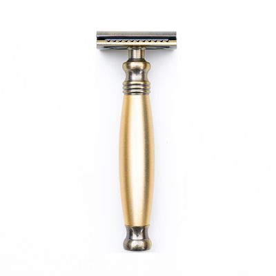 FREED Bronze Series Double Edge Safety Razor,Aluminum alloy material with 10 Japanese 6cr13 Stainless Steel Blade,it's the best gift for men, fathers, or birthday (Gold)