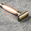 FREED Bronze Series Double Edge Safety Razor,Aluminum alloy material with 10 Japanese 6cr13 Stainless Steel Blade,it's the best gift for men, fathers, or birthday (Gold) view 3