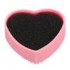 Didiseaon 3pcs Heart-shaped Silica Gel Brush Cleaning Box Dry Wet Dual Use Sponge Makeup Case for Quick Clean Pink view 1