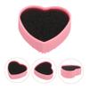 Didiseaon 3pcs Heart-shaped Silica Gel Brush Cleaning Box Dry Wet Dual Use Sponge Makeup Case for Quick Clean Pink view 2