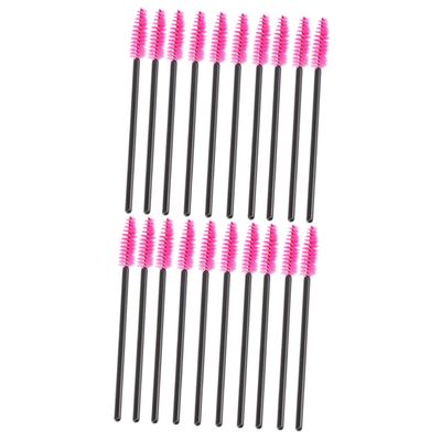 NOLITOY 200pcs Professional Eyelash Curler Comb Disposable Mascara Wands for Rosy