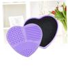 Didiseaon 3pcs Makeup Brush Cleaning Box Heart Shaped Silica Gel Dry Wet Dual Use Compact Travel Cosmetic Case view 3