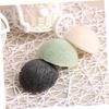 Didiseaon 2pcs Konjac Facial Cleaning Sponge Activated Bamboo Charcoal Natural Exfoliating Face Sponge for Gentle Skin Care for Daily Cleansing and Deep Pore Cleaning Cream Natural view 2