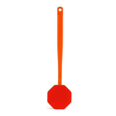 iTokGoK Silver-Infused Silicone Back Scrubber with Long Handle Back Brush for Shower,Back Brush Long Handle for Men and Women,Ergonomic No-Slip Handle, Long-Lasting (Orange)