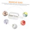 DOITOOL 1pc Transparent Portable Pu Cosmetic Bag for Travel Lightweight Toiletry Organizer Compact Makeup Storage for Outdoor Use Easy to Clean Versatile for Cosmetics and Items view 3