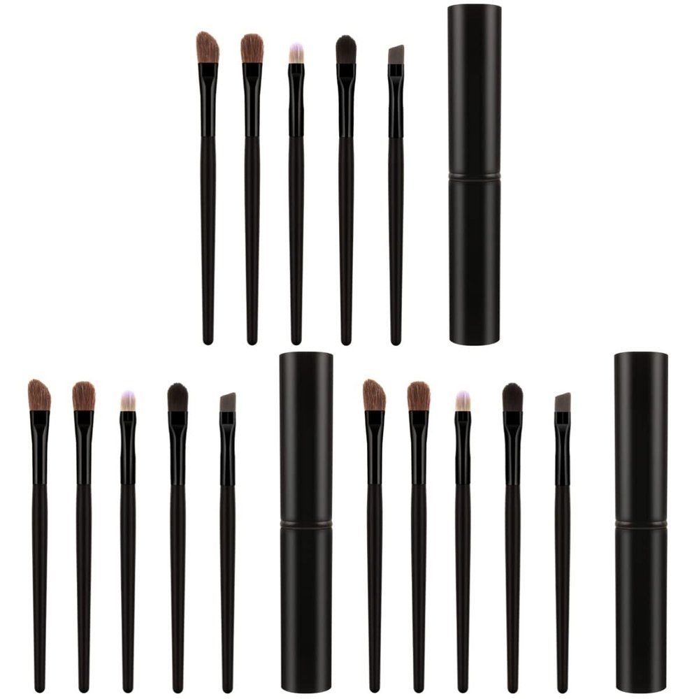 balacoo 15pcs Eye Makeup Brush Eyeliner Brush Tool Kit Case Portable for Daily Application