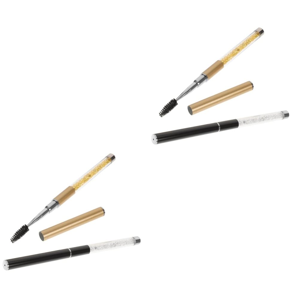 balacoo 4pcs Ergonomic Eyelash Brush Spoolie for Extensions Professionals Home Use