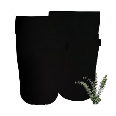 Mother Earth Pillows Large Flax Spa Boots for Natural Pain Relief, 1 Pair (Black - Breathe Herbal Blend)
