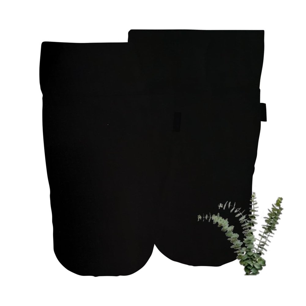 Mother Earth Pillows Large Flax Spa Boots for Natural Pain Relief, 1 Pair (Black - Breathe Herbal Blend)