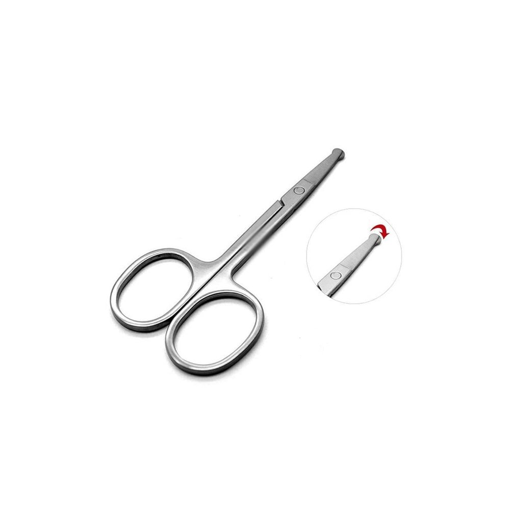 BeRbo Nose Hair Trimmer 1pc 3.5" Steel Mini Portable Curved Mustache Tools Trimmer Hair Care Remover Personal Safety Scissor Shaving