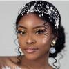 Jovbridsea Bride Rhinestone Hair Accessories with Flower Headband Silver Crystal Wedding Headpieces for Women and Girls view 2