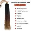 Box Braid Crochet Hair 1B/30/27 Ombre Blonde Crochet Braids 144 Strands Knotless Crochet Box Braids Pre-looped Crochet Hair for Black Women Chicmoi (T1B/30/27, 24 inch box braids 6 packs) view 2