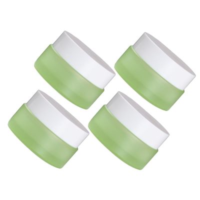Mipcase 4pcs Refillable Cream Jars Wide Mouth Leak Screw Containers for Travel for Lotions Ointments and Cosmetics Portable and Compact Design