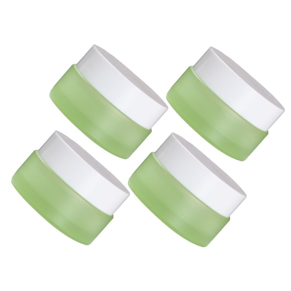 Mipcase 4pcs Refillable Cream Jars Wide Mouth Leak Screw Containers for Travel for Lotions Ointments and Cosmetics Portable and Compact Design