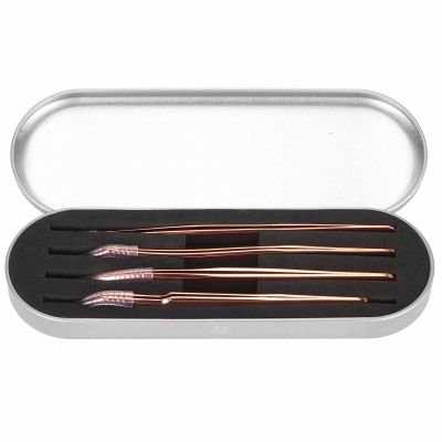 TRISAR Eyelash Extension Tweezers Set, Accurate Apply Professional Deformation Proof Ergonomic Eyelash Extension Tweezers for Beauty Salon (Rose Gold)