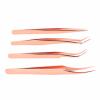 TRISAR Eyelash Extension Tweezers Set, Accurate Apply Professional Deformation Proof Ergonomic Eyelash Extension Tweezers for Beauty Salon (Rose Gold) view 2