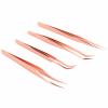 TRISAR Eyelash Extension Tweezers Set, Accurate Apply Professional Deformation Proof Ergonomic Eyelash Extension Tweezers for Beauty Salon (Rose Gold) view 3