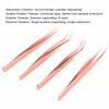 TRISAR Eyelash Extension Tweezers Set, Accurate Apply Professional Deformation Proof Ergonomic Eyelash Extension Tweezers for Beauty Salon (Rose Gold) view 4