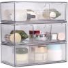 Abizarch Medicine Cabinet Organizer with Drawers 3 Layer Cosmetic Display Case with Detachable Divider Stable Cosmetic Storage Box with Non-Slip Pad Clear Vanity Storage Organizer for Home Bedroom Bat view 1