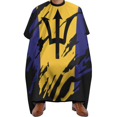 Barbados Flag Always Professional Barber Cape,Polyester Hair Cutting Salon Cape,Water And Stain Resistant Apron,Cutting Hair Beard Hairdressing Cape Anti-Static Haircut,56.766.9 Inch (1 Pack)