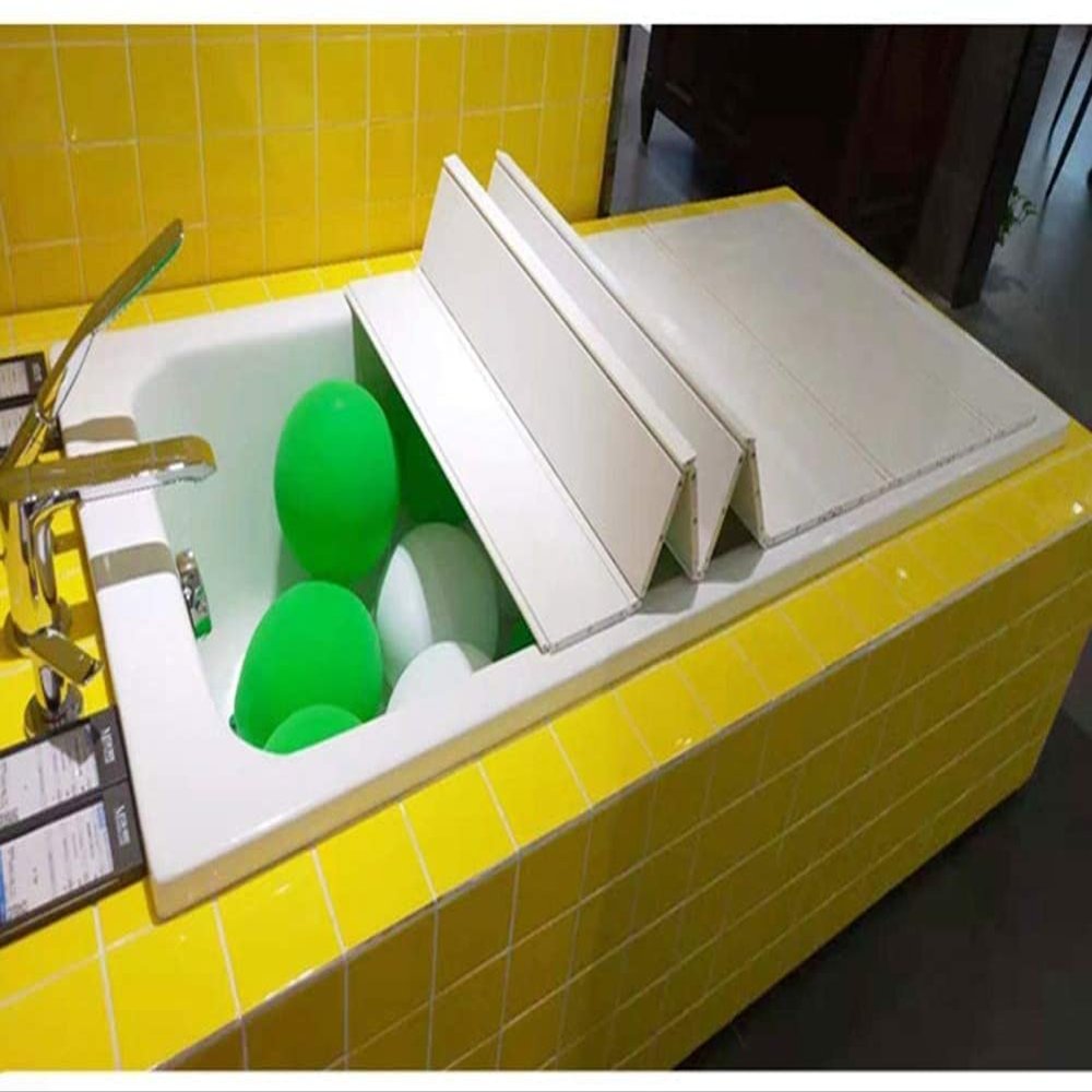 JATIBOSH Dust Board Bathtub Bath Lid Thicker Storage Stand PVC Can Put Mobile Phone Tablet Computer (Color : White, Size : 80x118x1.1cm)