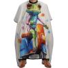 Colorful Painting Frog Riding Professional Barber Cape,Polyester Hair Cutting Salon Cape,Water And Stain Resistant Apron,Cutting Hair Beard Hairdressing Cape Anti-Static Haircut,56.766.9 Inch (1 Pack view 1