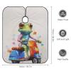 Colorful Painting Frog Riding Professional Barber Cape,Polyester Hair Cutting Salon Cape,Water And Stain Resistant Apron,Cutting Hair Beard Hairdressing Cape Anti-Static Haircut,56.766.9 Inch (1 Pack view 2