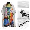 Colorful Painting Frog Riding Professional Barber Cape,Polyester Hair Cutting Salon Cape,Water And Stain Resistant Apron,Cutting Hair Beard Hairdressing Cape Anti-Static Haircut,56.766.9 Inch (1 Pack view 4