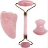 BAKYAR Gua sha Scraper Board Rose Quartz Face Thin Massager Natural Stone Guasha Board Jade Roller Pink Crystal Facial Scraper Jade Facial Roller Set Massage Tool Set (Color : Only 1 Roller) view 3
