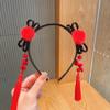 Chinese Style Hanfu Flower Tassel Headband Cartoon Cute Hair Hoop Traditional Hanfu Hairband Hair Accessories for Women Girls(A) view 4