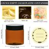 TUZAZO 2 Oz Amber Plastic Cosmetic Jars Leak Proof Small Container with lids for Cream, Lotion, Powder, Ointments, Beauty Products, 12 Pcs view 2