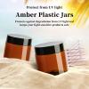 TUZAZO 2 Oz Amber Plastic Cosmetic Jars Leak Proof Small Container with lids for Cream, Lotion, Powder, Ointments, Beauty Products, 12 Pcs view 3