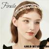 Firuilo Gold Double Headbands Gray Pearls Hair Bands Bling Crystal Rhinestones Head Bands Bride Wedding Diamond Hair Hoop for Women view 3